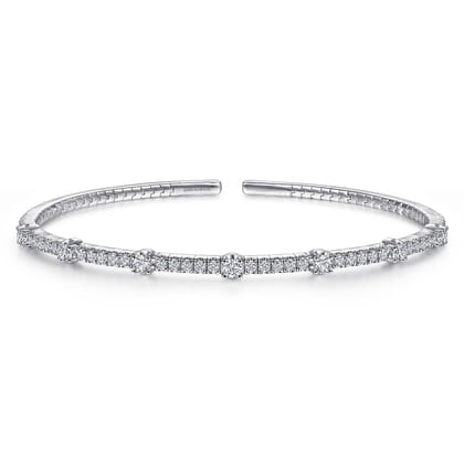 Demure - 14K White Gold Diamond Bangle