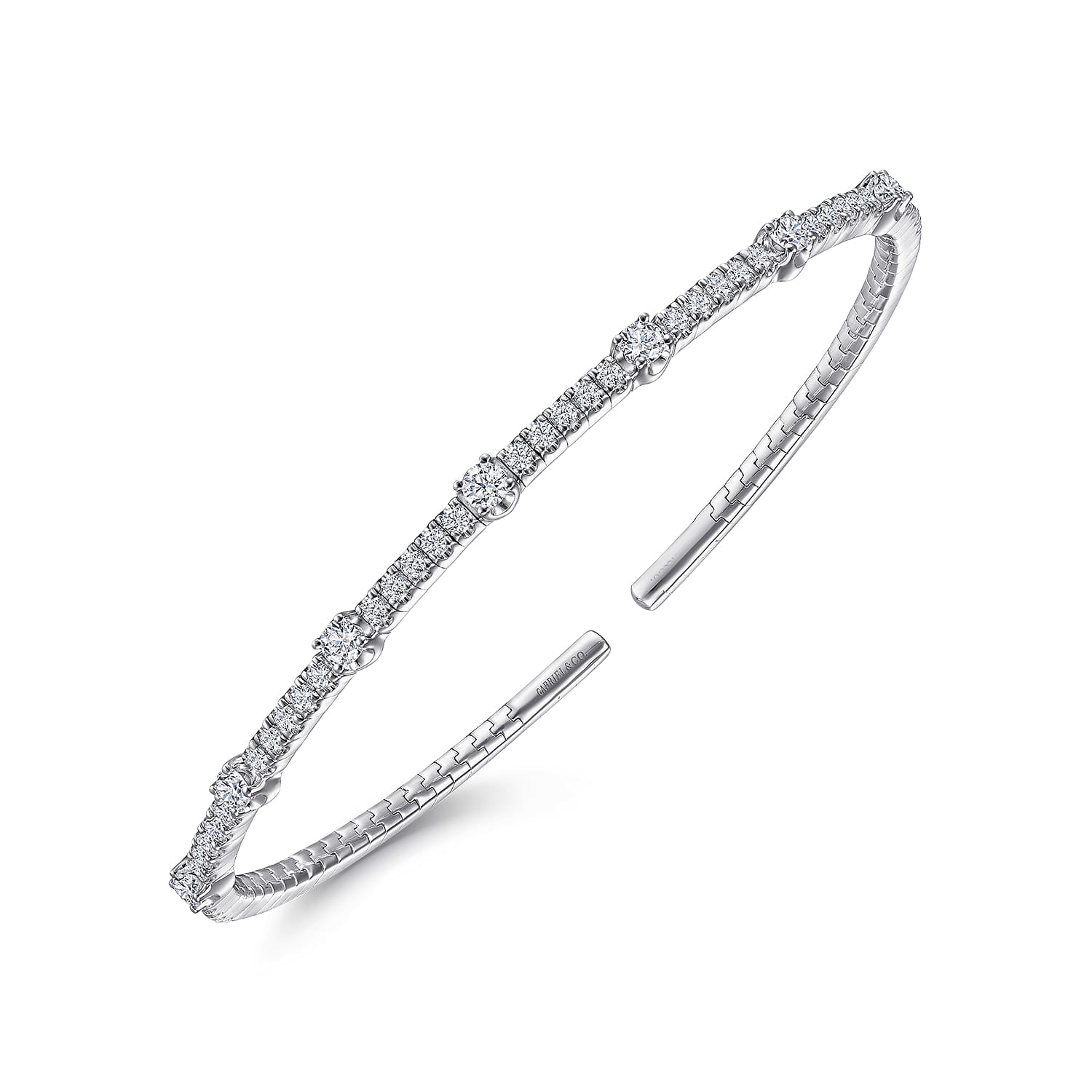 Demure - 14K White Gold Diamond Bangle - 1 ct - Shot 2