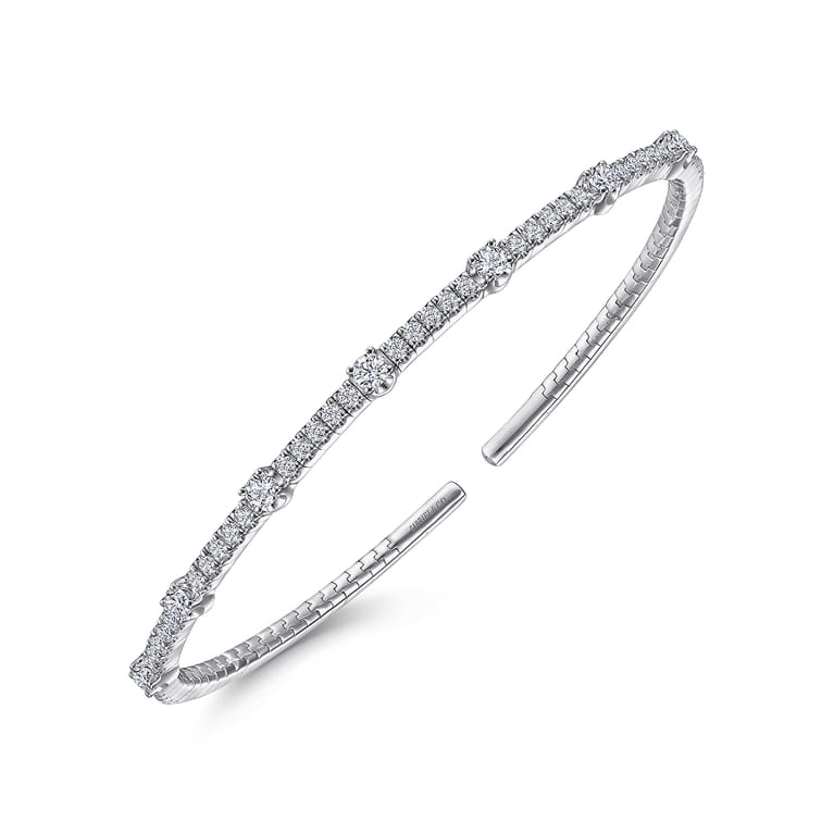 Demure - 14K White Gold Diamond Bangle - 1 ct - Shot 2