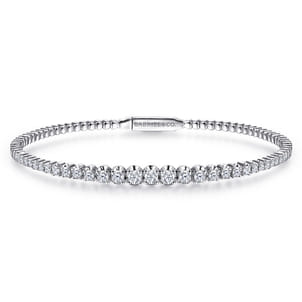 Demure - 14K White Gold Diamond Bangle