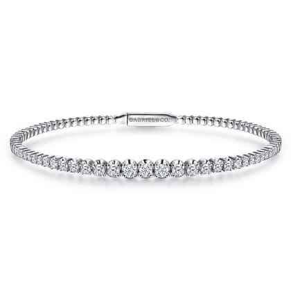 Demure - 14K White Gold Diamond Bangle