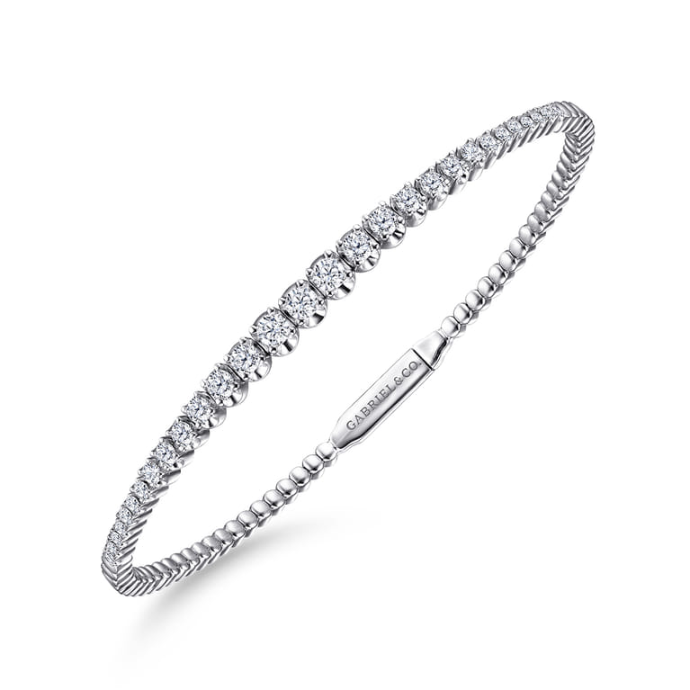 Demure - 14K White Gold Diamond Bangle - 1 ct - Shot 2