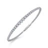 Demure - 14K White Gold Diamond Bangle - 1 ct