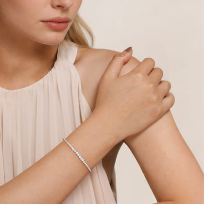 Demure - 14K White Gold Diamond Bangle