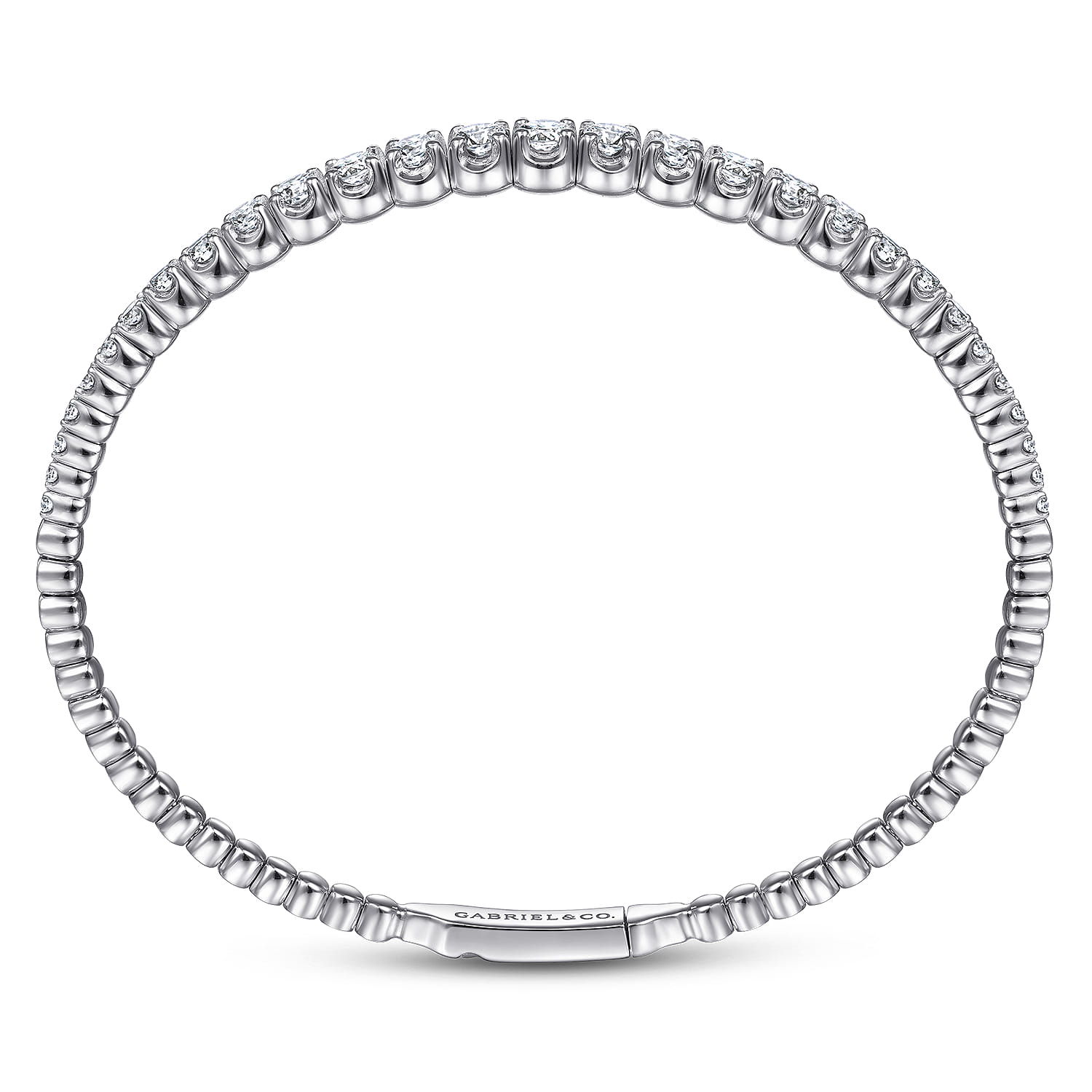 Demure - 14K White Gold Diamond Bangle - 1.95 ct - Shot 3