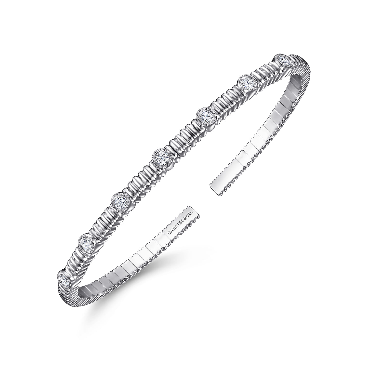 Demure - 14K White Gold Diamond Bangle - 0.4 ct - Shot 2