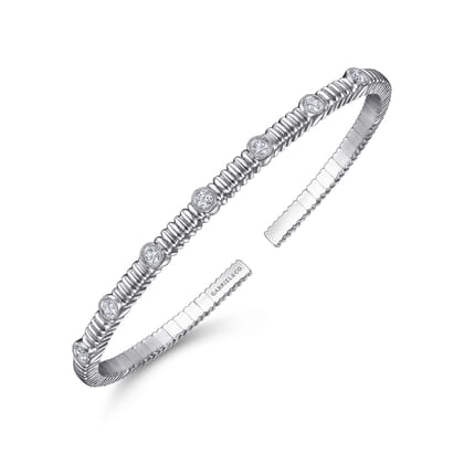 Demure - 14K White Gold Diamond Bangle