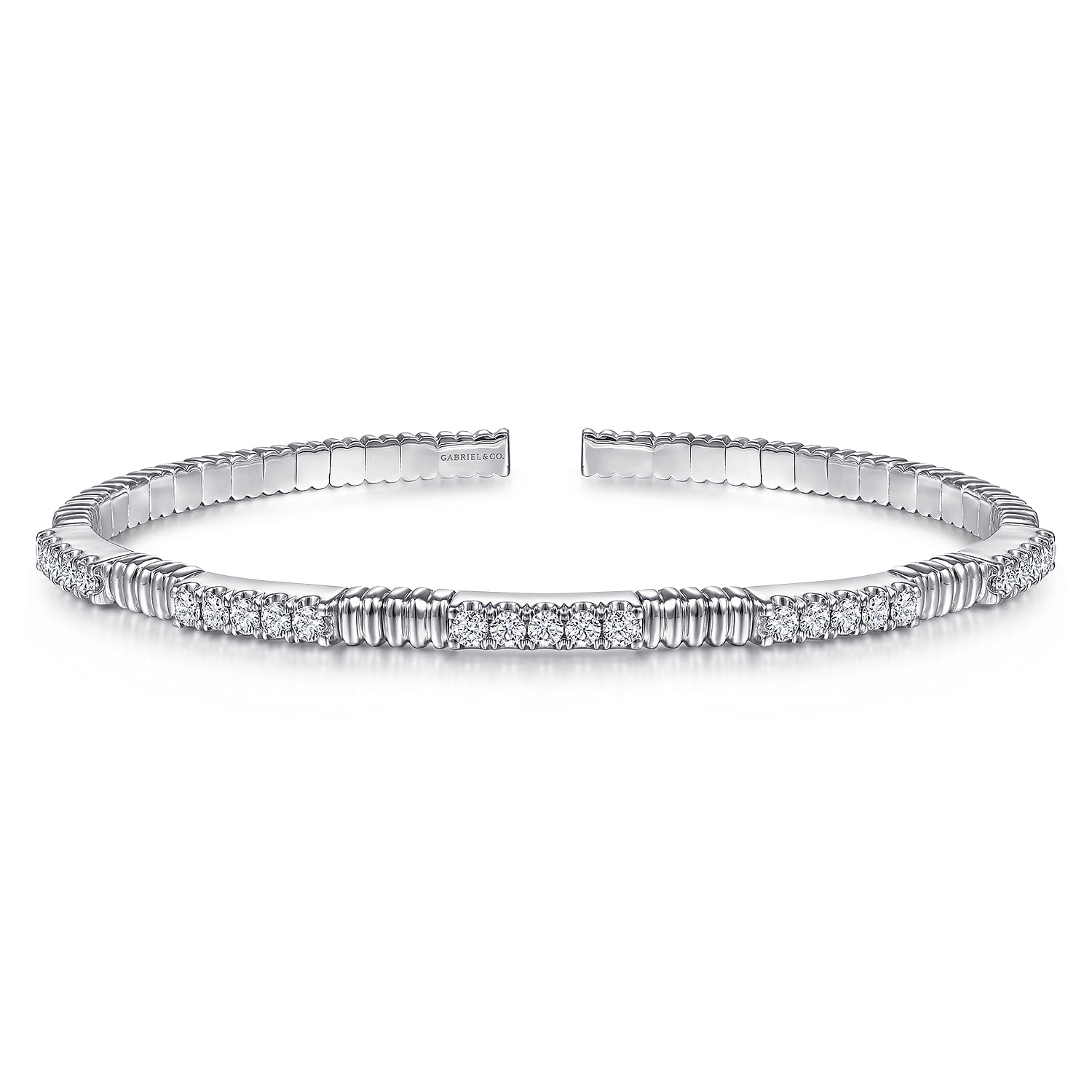 Demure - 14K White Gold Diamond Bangle