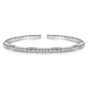 Demure - 14K White Gold Diamond Bangle