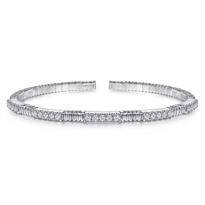 Demure - 14K White Gold Diamond Bangle