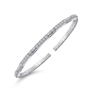 Demure - 14K White Gold Diamond Bangle