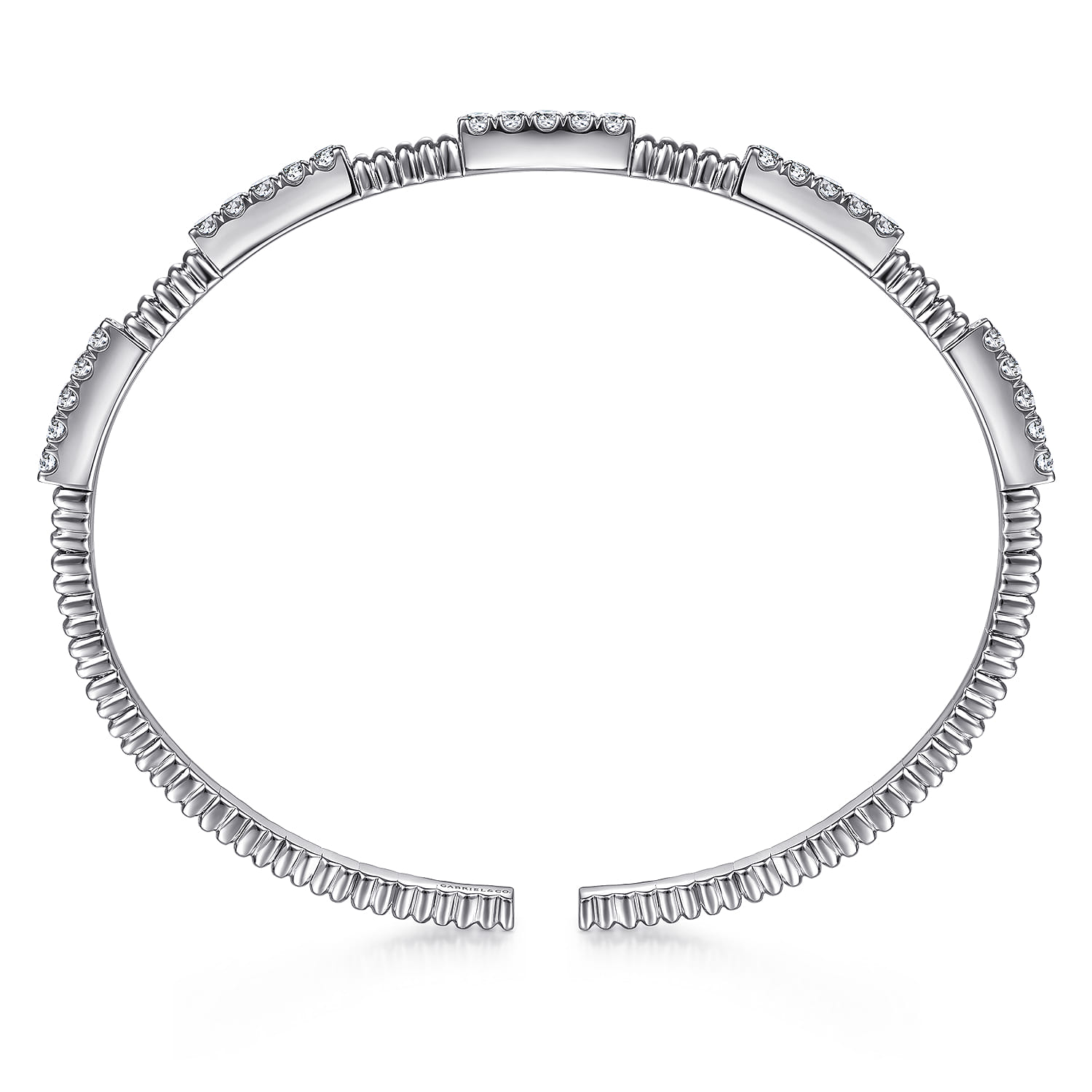 Demure - 14K White Gold Diamond Bangle