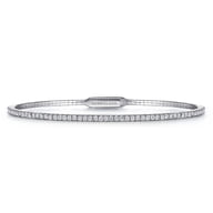Demure - 14K White Gold Diamond Closed Bangle Bracelet