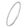 Demure - 14K White Gold Diamond Closed Bangle Bracelet - 1.05 ct
