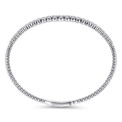 Demure - 14K White Gold Diamond Closed Bangle Bracelet