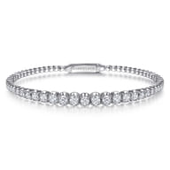 Demure - 14K White Gold Diamond Closed Bangle Bracelet