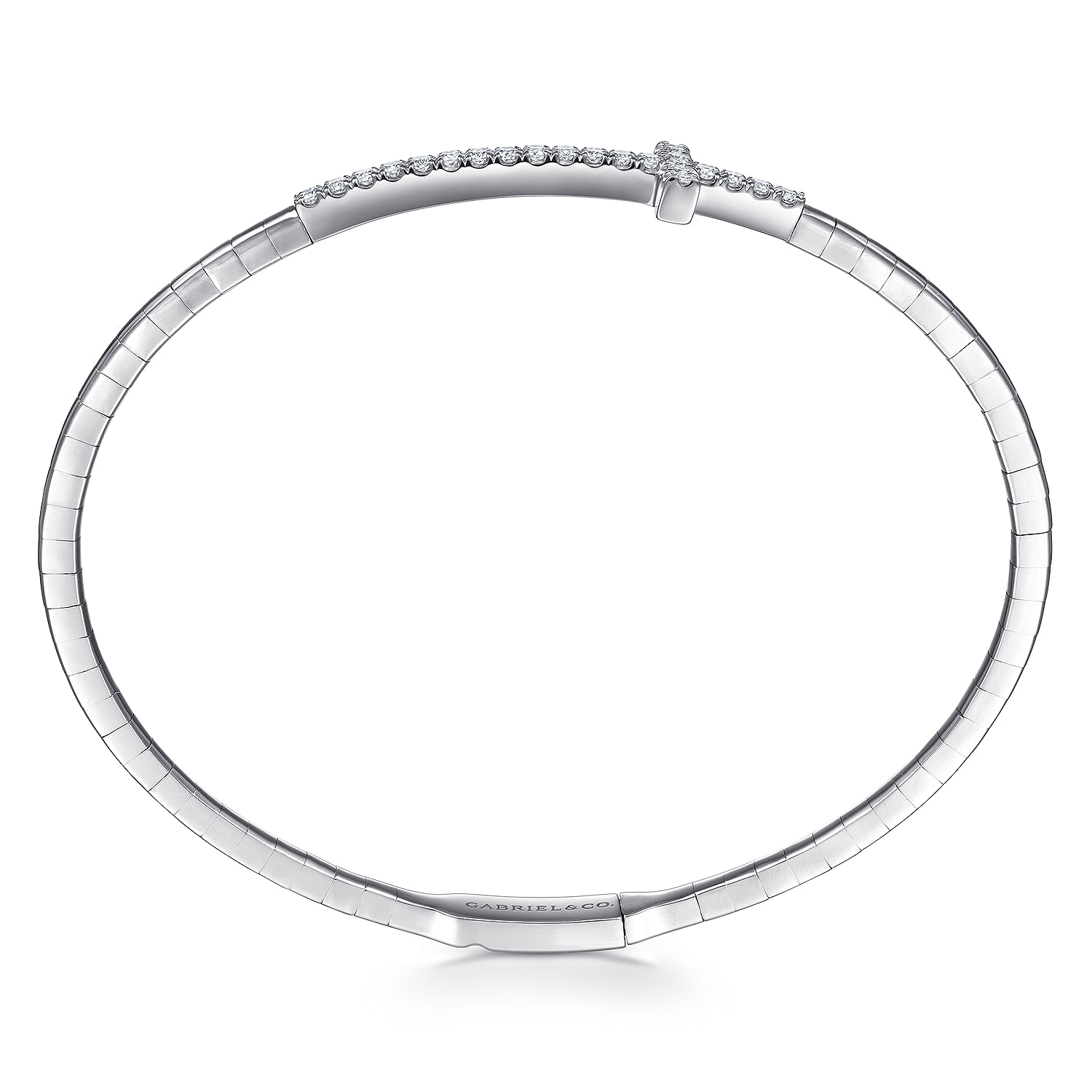 14k White Gold Lusso Bangle Bracelet. SKU: BG3841-65W45JJ