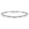 Demure - 14K White Gold Diamond Station Bangle - 1.1 ct