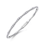 Demure - 14K White Gold Diamond Station Bangle - 1.1 ct