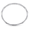 Demure - 14K White Gold Diamond Station Bangle - 1.1 ct