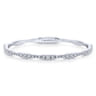 Demure - 14K White Gold Diamond Station Bangle - 1.1 ct