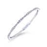 Demure - 14K White Gold Diamond Station Bangle - 1.1 ct