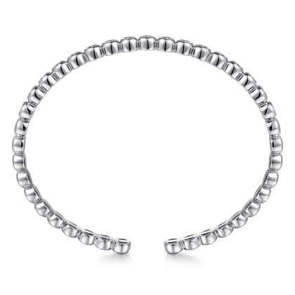 Demure - 14K White Gold Diamond Station Open Bangle