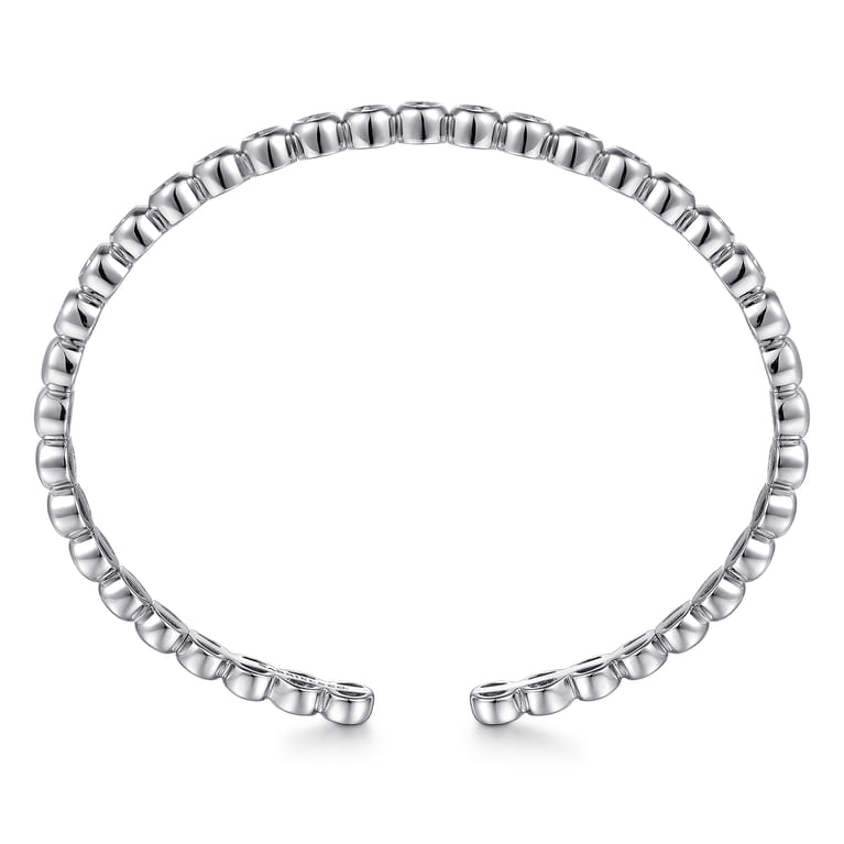 Demure - 14K White Gold Diamond Station Open Bangle - 0.4 ct - Shot 3