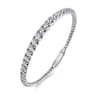 Demure - 14K White Gold Graduating Diamond Bangle - 2.9 ct