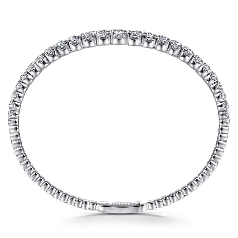 Demure - 14K White Gold Graduating Diamond Bangle - 2.9 ct - Shot 3