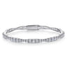Demure - 14K White Gold Graduating Diamond Station Bangle - 1.87 ct