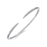 Demure - 14K White Gold Split Diamond Spike Bangle - 0.5 ct