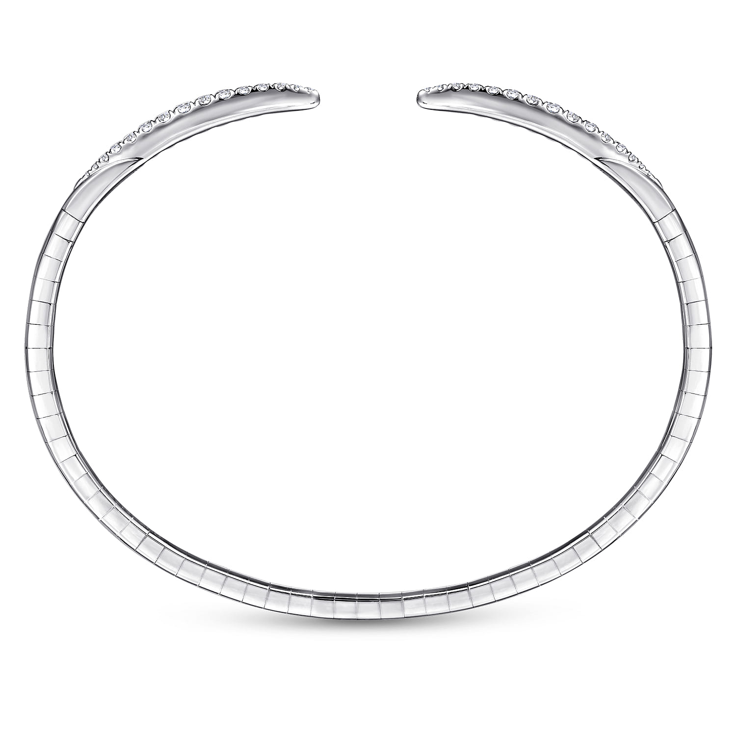 Demure - 14K White Gold Split Diamond Spike Bangle - 0.5 ct - Shot 3