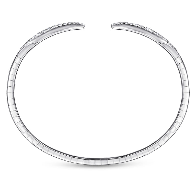 Demure - 14K White Gold Split Diamond Spike Bangle - 0.5 ct - Shot 3