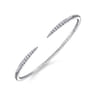 Demure - 14K White Gold Split Diamond Spike Bangle - 0.5 ct