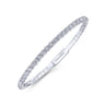 Demure - 14K White Gold Square Set Diamond Bangle - 0.65 ct