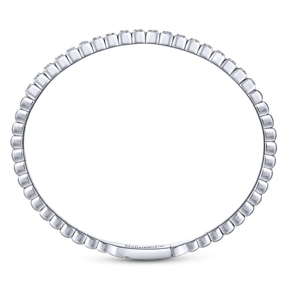Demure - 14K White Gold Square Set Diamond Bangle