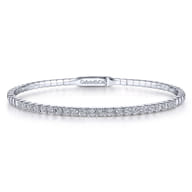 Demure - 14K White Gold Square Set Diamond Bangle