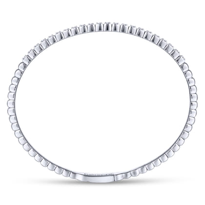 Demure - 14K White Gold Square Set Diamond Bangle