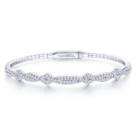 Demure - 14K White Gold Twisted Diamond Bangle
