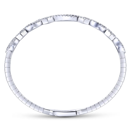 Demure - 14K White Gold Twisted Diamond Bangle