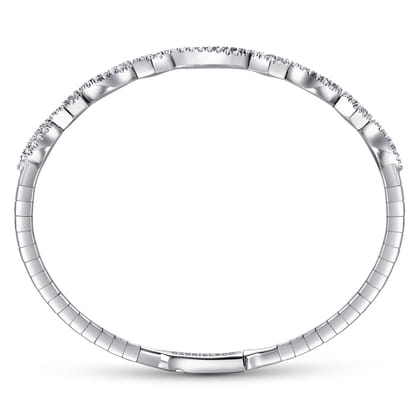 Demure - 14K White Gold Twisted Diamond Bangle