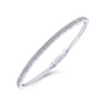 Demure - 14K White Gold Two Row Diamond Bangle - 0.75 ct