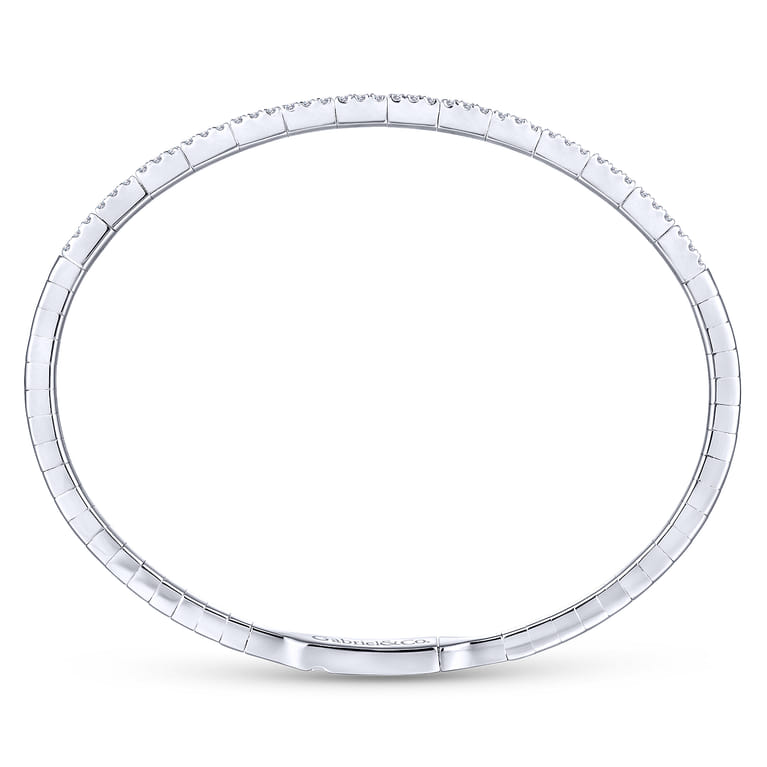Demure - 14K White Gold Two Row Diamond Bangle - 0.75 ct - Shot 3