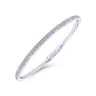 Demure - 14K White Gold Two Row Diamond Bangle - 0.75 ct