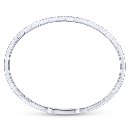 Demure - 14K White Gold Two Row Diamond Bangle