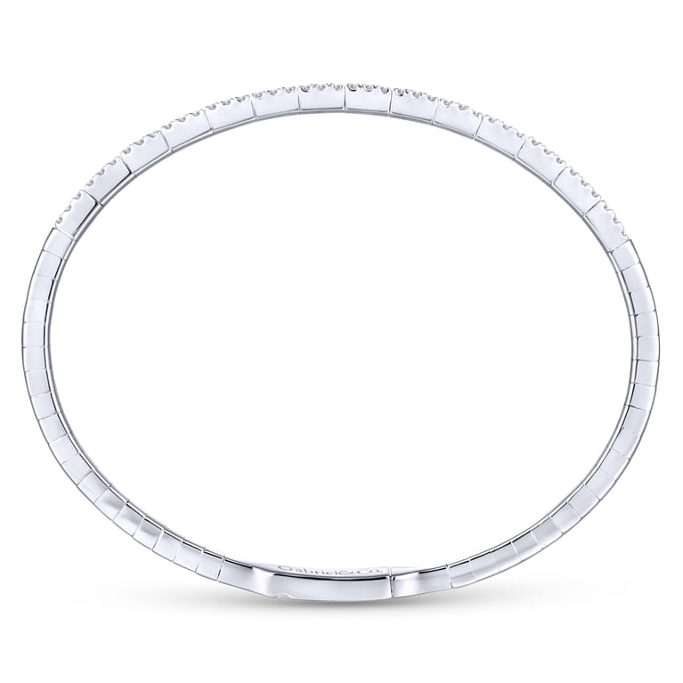 Demure - 14K White Gold Two Row Diamond Bangle - 0.75 ct - Shot 3
