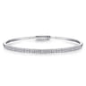 Demure - 14K White Gold Two Row Diamond Bangle - 0.75 ct