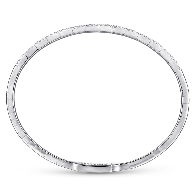 Demure - 14K White Gold Two Row Diamond Bangle - 0.75 ct - Shot 3