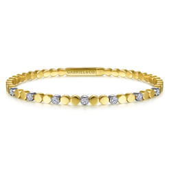 Demure - 14K White-Yellow Gold Diamond Bangle